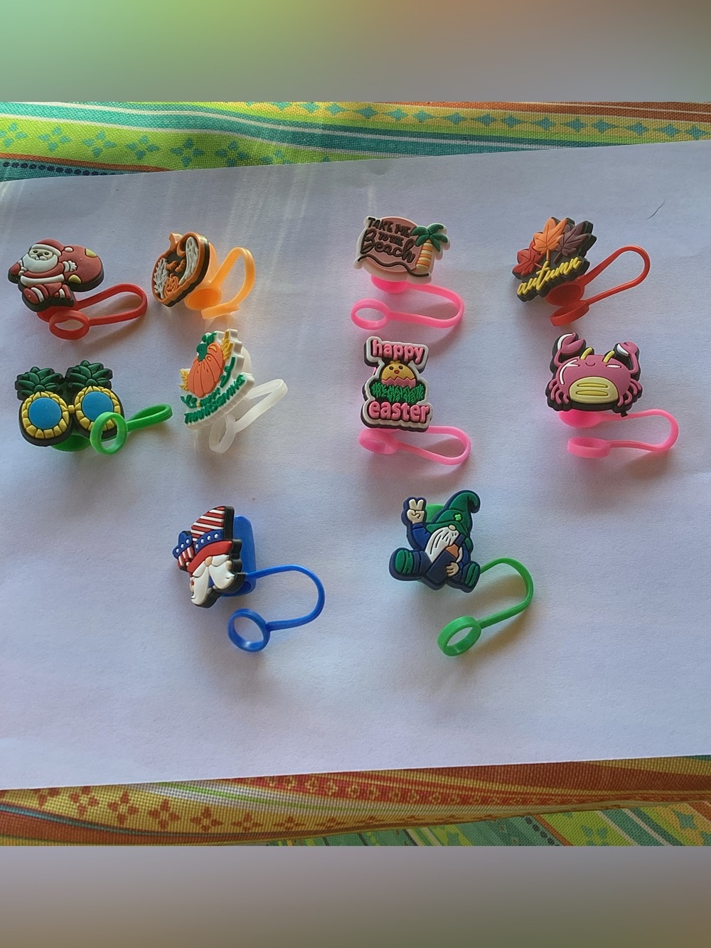 Assorted Straw Toppers - set of 10 variety package